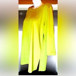 ☘️SUSAN GRAVER☘️ 3/4 SLEEVE SIDE SLIT PULLOVER TUNIC TOP EUC🍀